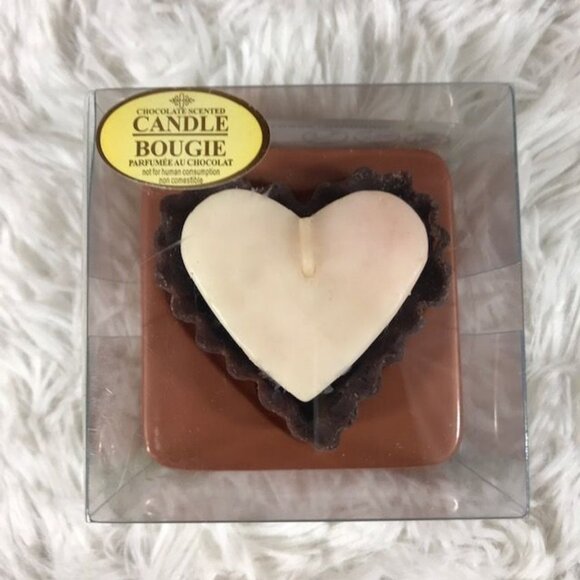 Candle Bougie Set of 4 Chocolate Scented Hearts & Truffle Shaped Candles - Picture 2 of 9